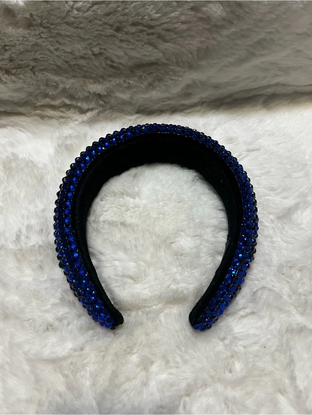 Rainbow Rhinestone Velvet Headband